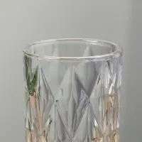 Ваза &laquo;Шерри&raquo;, крупные ромбы, 23.5&times;9.5 см, стекло, прозрачная