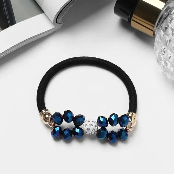 Резинка для волос Резинка для волос "Хрустальная" синие камни