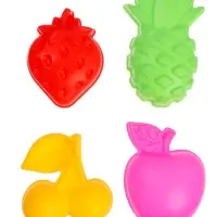 Набор 4 формочки Фрукты-ягоды (вишня, яблоко, ананас, клубника)