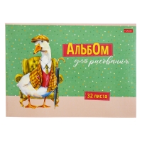 Альбом для рисования А4, 32 листа, на скрепке, GUSSI, обложка мелованный картон, тиснение, блок 100 м/г2, МИКС