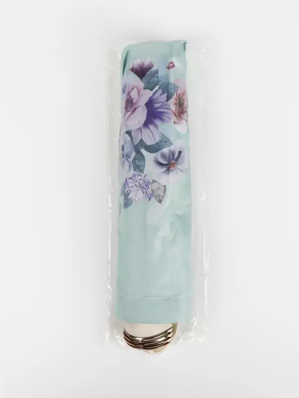 Зонт механический &laquo;Фиалки&raquo;, эпонж, 4 сложения, 8 спиц, R=47/55 см, d=94 см, МИКС