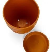 Горшок цветочный с поддоном 5 л, d122/h19,5 см терракот керамика, "Голландия" (М)