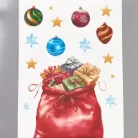 Виниловые наклейки &laquo;Новогодняя история&raquo;, 35 &times; 50 см, 4 листа