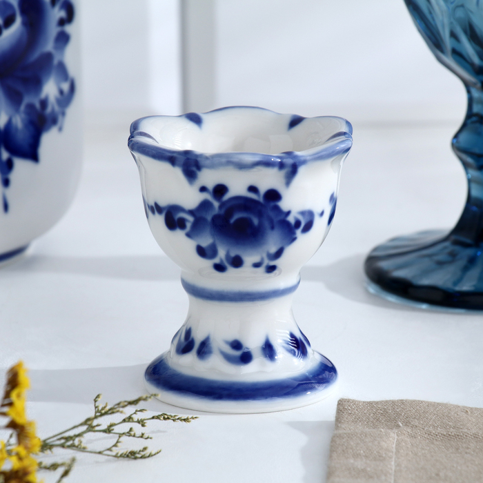 Подставка под яйцо, 6,5×7,5 см, гжель Подставка под яйцо, 6,5×7,5 см, гжель