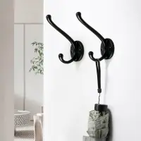 Крючок мебельный CAPPIO LINE, двухрожковый, цвет черный, 4 шт.