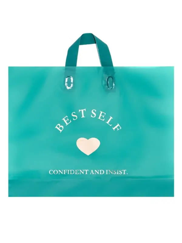 Пакет с петлевой ручкой зеленый 44 х 35 х 8 см  80 мкм Пакет с петлевой ручкой зеленый 44 х 35 х 8 см  80 мкм