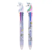 Ручка шариковая многоцветная, автоматическая &laquo;Единорог&raquo;, 6 цветов (штрихкод на штуке)