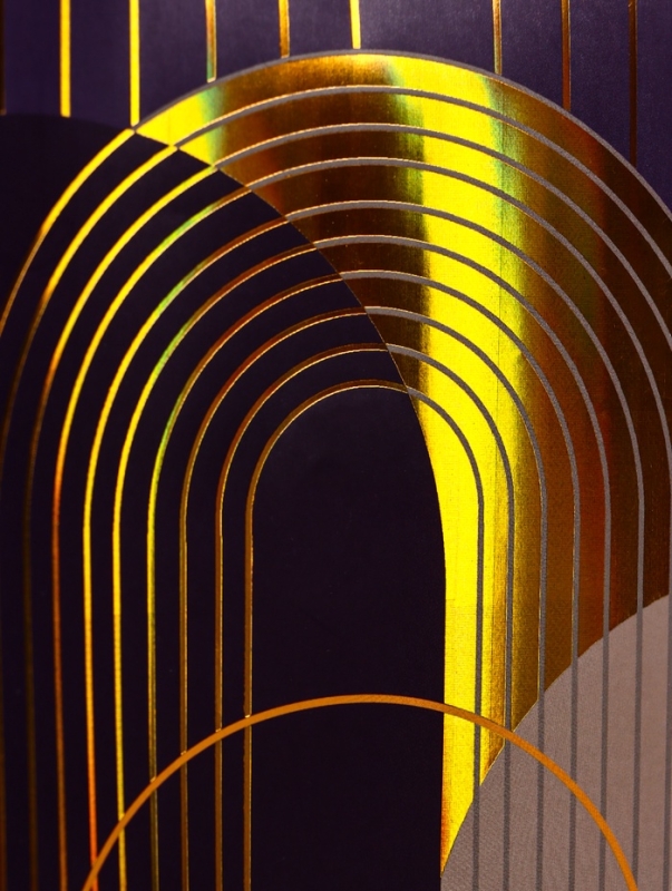 Пакет ламинированный под бутылку "Графика", 12 х 36 х 8 см