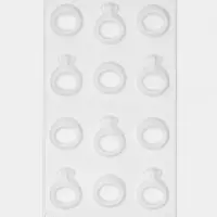 Форма для шоколада Доляна &laquo;Колечки&raquo;, силикон, 27.9&times;16.1&times;1 см, белая