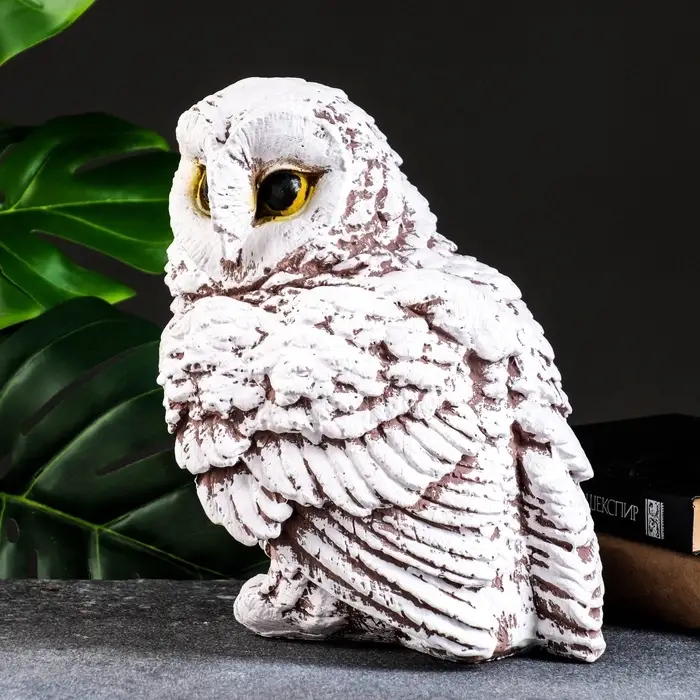 Фигурка гипс &laquo;Сова&raquo;, 22&times;25&times;25 см, бело-коричневая