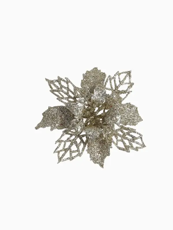 Ёлочные игрушки 4 шт. &laquo;Зимнее волшебство. Цветы ажурные - блеск&raquo;, 8&times;8 см, МИКС