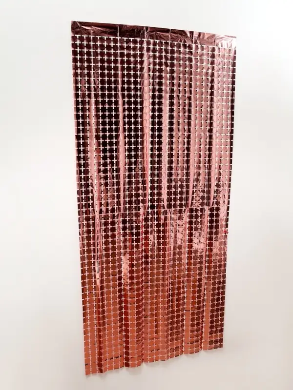 Занавес для фотозоны «Квадраты» цвет розовый 1*2 м