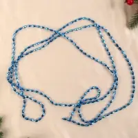 Бусы на ёлку 2 м d=3 мм &laquo;Овалы грани&raquo; синий