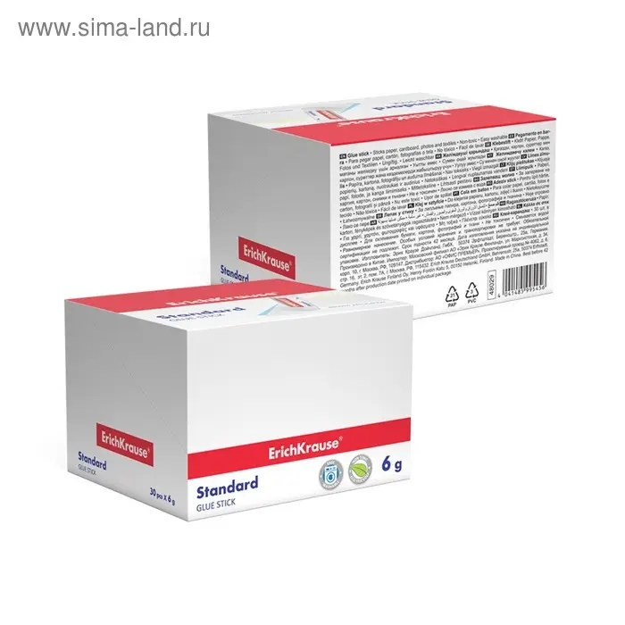 Клей-карандаш ErichKrause Standard, 6 г, быстрое склеивание Клей-карандаш ErichKrause Standard, 6 г, быстрое склеивание