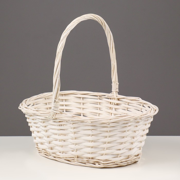 Набор корзин плетеных (ива), 38х28х14/35 см / 33х23х12,5/30 см / 26х18х11/25 см, 3 шт., белы Набор корзин плетеных (ива), 38х28х14/35 см / 33х23х12,5/30 см / 26х18х11/25 см, 3 шт., белы