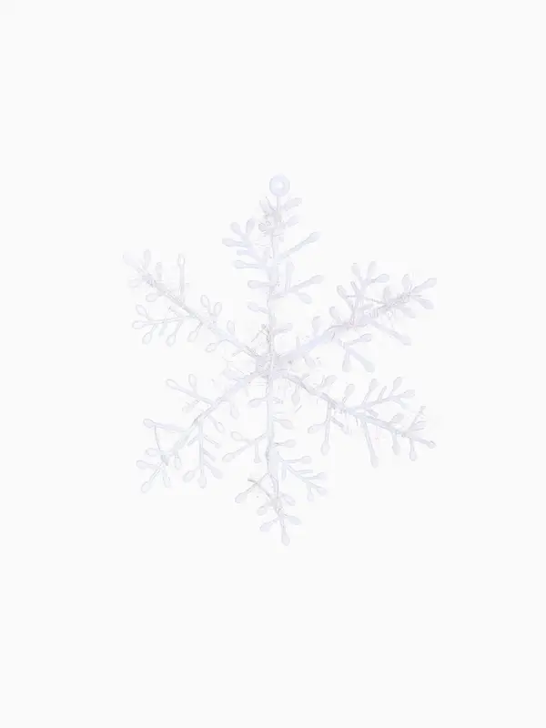 Ёлочные игрушки набор 3 шт. &laquo;Зимнее волшебство. Снежинка - пушинка&raquo;, d=14 см, белый