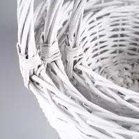Плетёная корзина для хранения Noma, лоза, с ручкой, белая, набор 3 шт.