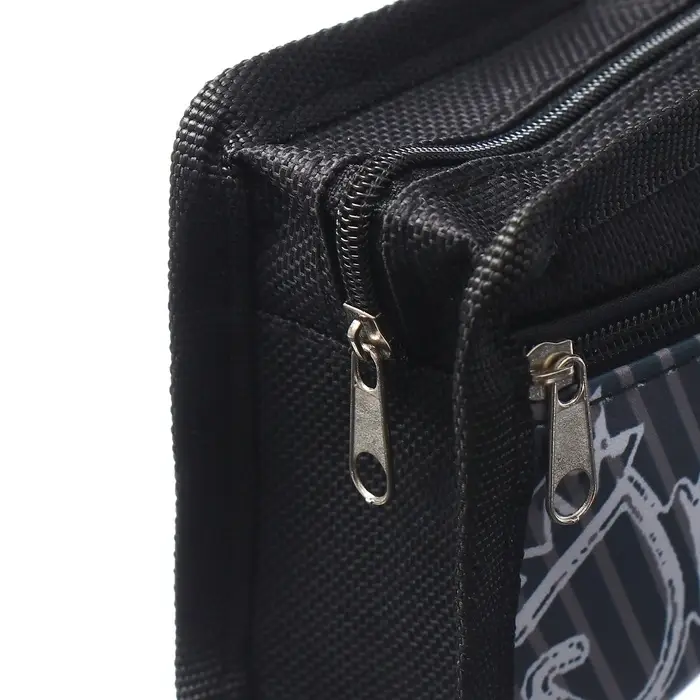 Пенал школьный на молнии Calligrata "Спорт", 2 отделения, черный