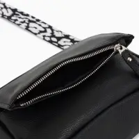 Сумка женская кросс-боди TEXTURA на молнии, 21&times;7&times;13 см, чёрная