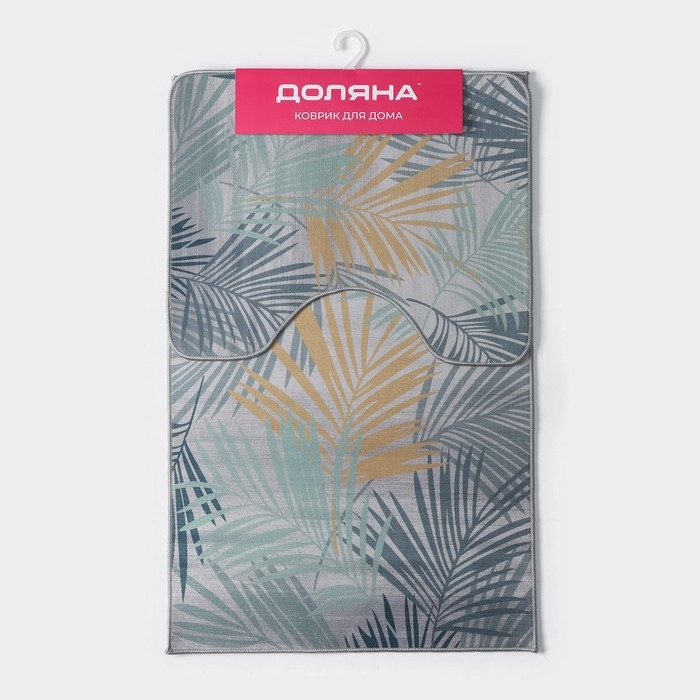 Коврики для ванной и туалета Доляна «Тропики», 2 шт: 50×80 см, 40×50 см Коврики для ванной и туалета Доляна «Тропики», 2 шт: 50×80 см, 40×50 см