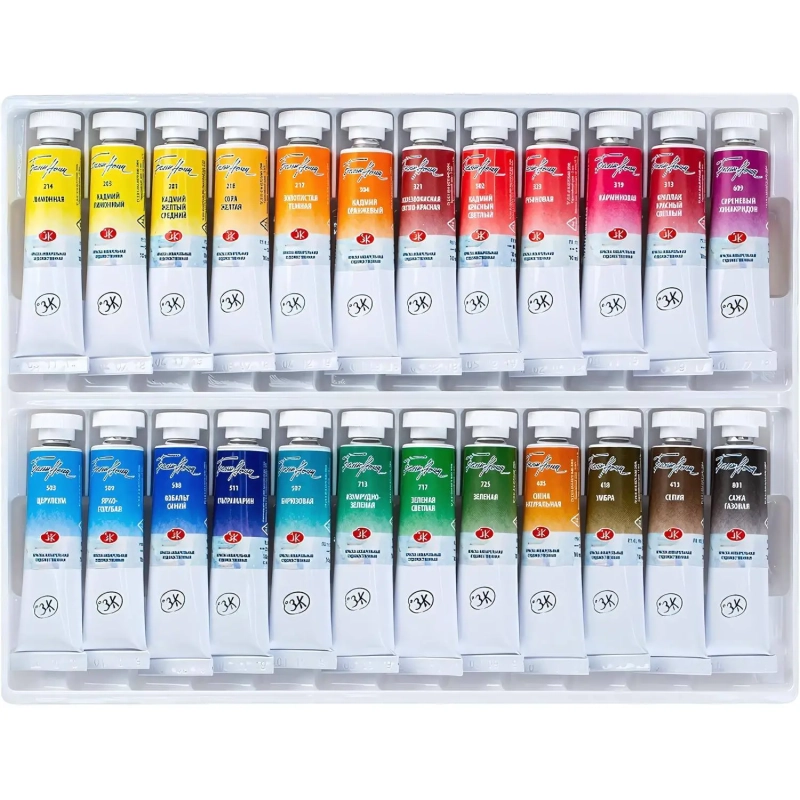 Краски акварельные Белые ночи 24цв х 10мл в наб., коррекс 19411228