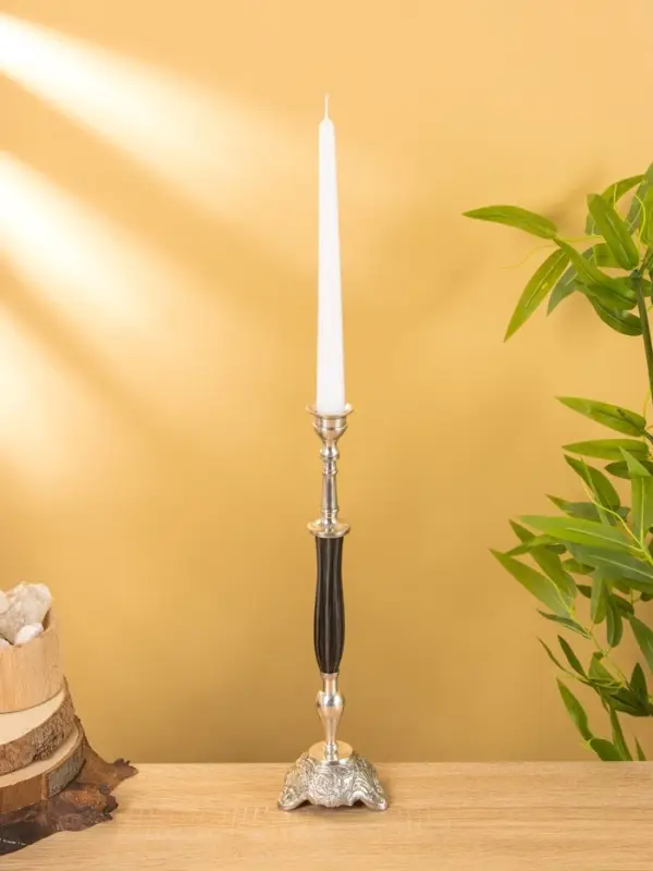 Подсвечник «Пьедестал», латунь, смола, 8.5×8.5×33 см