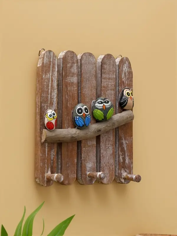 Вешалка Вешалка "Воробьи на ветке" дерево Албезия 23х23х6 см