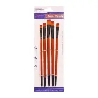 Набор кистей для рисования, синтетика, 5 штук: № 2, 4, 6, 8, 10, плоские, в блистере, международный размер