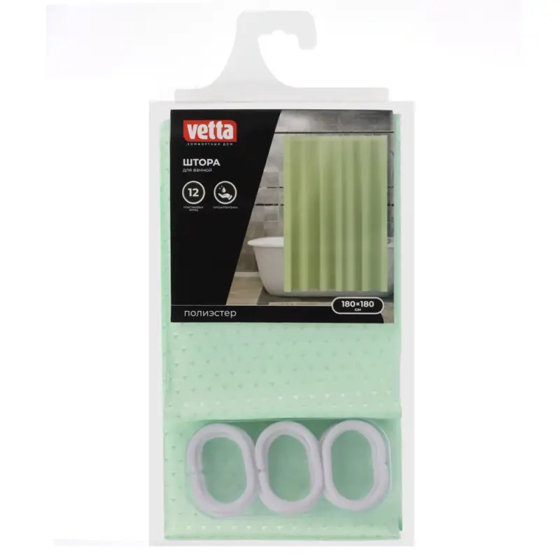 VETTA&nbsp;Шторка&nbsp;для&nbsp;ванной,&nbsp;полиэстер, 85 г/м2,&nbsp;180х180см,&nbsp;&laquo;Просторы&raquo;