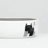 Миска &laquo;Любимые коты&raquo; 300 мл, 13.4&times;13.4&times;4 см, керамика, серая, белая