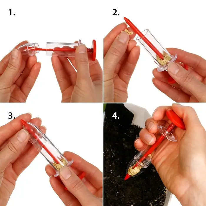 Сеялка ручная, шприц, для точечной посадки семян, пластик