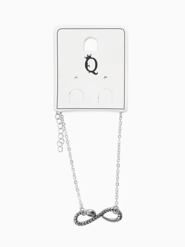 Браслет металл &laquo;Змея. Знак бесконечности&raquo;, L=18 см, цвет серебро