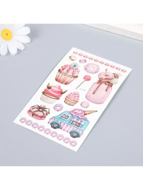 Переводные тату на тело цветные «Сладости. Хэллоуин», 12×7.5 см