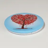 Зеркало складное &laquo;Деревья&raquo;, d=7.5 см, с увеличением х2, голубой/красный