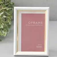 Фоторамка для фото 10х15 см "Oframe", пластик, белый с золотом, (пластиковый экран)