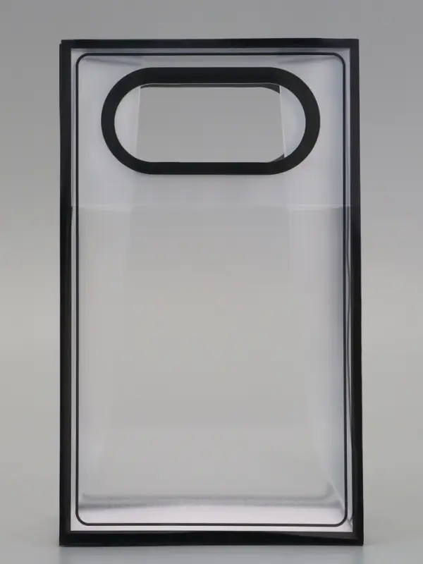 Пакет ПП с вырубной ручкой, прозрачный, 25&times;19&times;9 см, чёрный