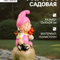 Садовая фигура из полистоуна &laquo;Девочка на шаре&raquo;, 13&times;10&times;24 см, МИКС