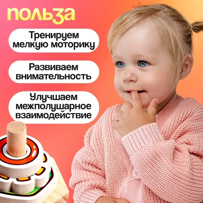 Развивающий набор IQ-ZABIAKA &laquo;Собери колечки&raquo;, 3+