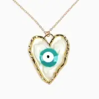 Кулон на цепочке &laquo;Прелесть&raquo;, сердце, оберег, голубой в золоте, 40 см