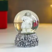 Снежный шар новогодний стеклянный &laquo;Совёнок в бежевом колпаке&raquo;, d=4.5 см, 6&times;4.5&times;4.5 см