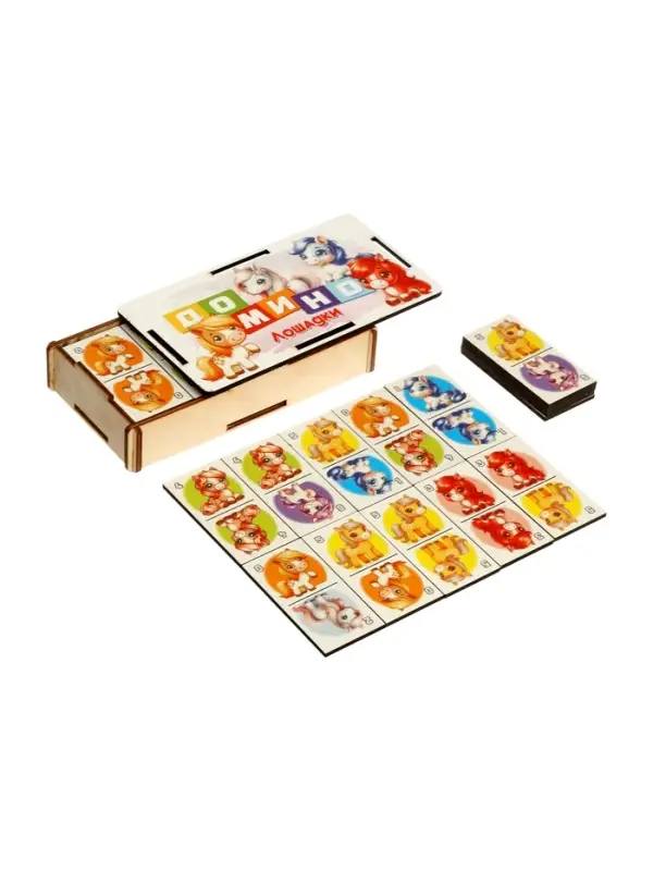 Домино деревянное Задира-плюс &laquo;Лошадки&raquo;, 6&times;3 см