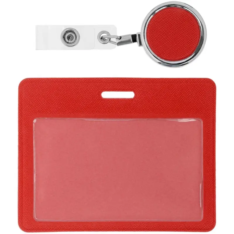 Чехол для карточки с ретрактором Devon, красный Чехол для карточки с ретрактором Devon, красный