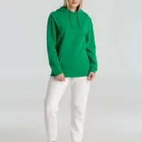 Толстовка с капюшоном унисекс Hoodie, зеленая, размер XS