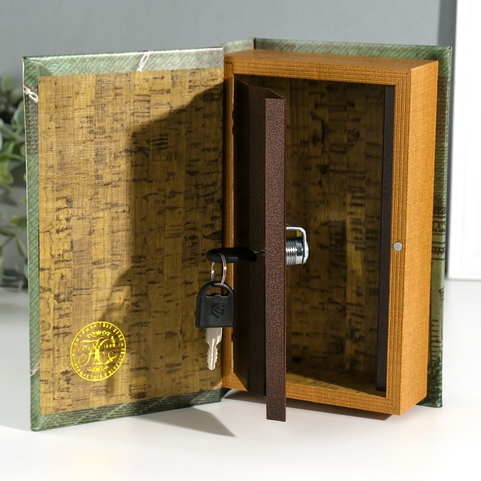 Сейф-книга дерево кожзам Сейф-книга дерево кожзам "Время - деньги" 3D тиснение 21х13х5 см