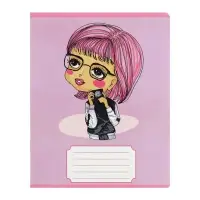 Комплект тетрадей из 10 штук, 24 листа в линию Calligrata &laquo;Fashion&raquo;, обложка мелованный картон, ВД-лак, блок №2, белизна 75% (серые листы), 5 видов по 2 штуки