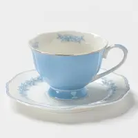 Чайная пара WY Royal blue, фарфор, 220 мл, голубая