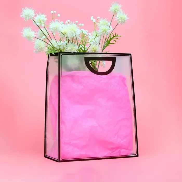 Пакет ПП с вырубной ручкой, прозрачный, 36&times;30&times;13 см, чёрный