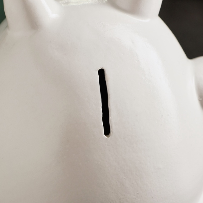 Копилка Копилка "Круглый кот с сердцем" белый, 14см