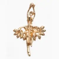 Брошь &laquo;Балерина&raquo;, ан лер, белая в золоте