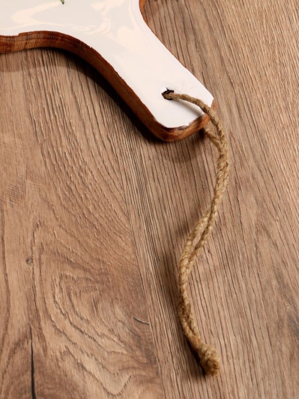 Доска разделочная прямоугольная "Лимоны" дерево манго 41х18 см